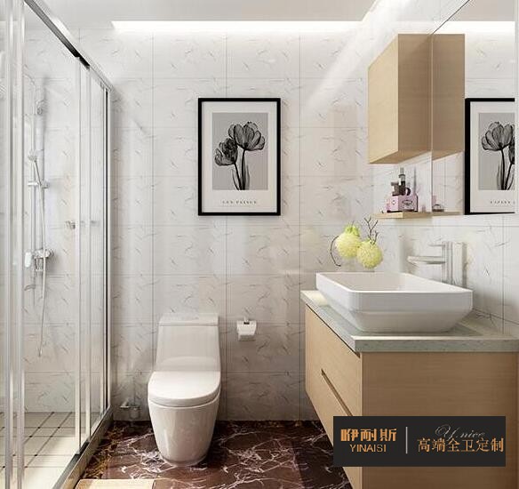 小巧的吊柜，滿足衛(wèi)生間日常收納;設(shè)置隔板，方便洗漱用品擺放。
